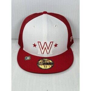 Size 7 3/8 New Era Washington Nationals Batting Practice White/Red 59FIFTY Hat